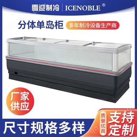 雪迎分体无霜冷藏单岛柜 卧式水饺冰淇淋展示冷冻柜 商用单岛展示柜