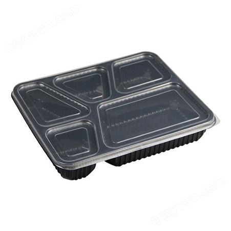 JX518五格餐盒 一次性pp塑料餐盒厂家 学生外卖餐盒 耐高温可微波