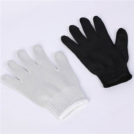 TWQ/特威强防切割手套 黑白 不锈钢5级钢丝手套