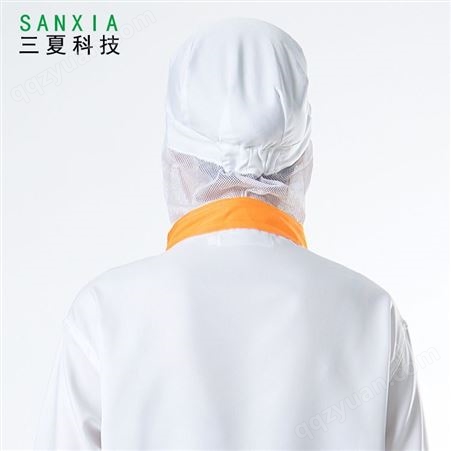 SANXIA/三夏透气网帽 日本食品工作帽子 车间防尘帽 加工厂披肩帽
