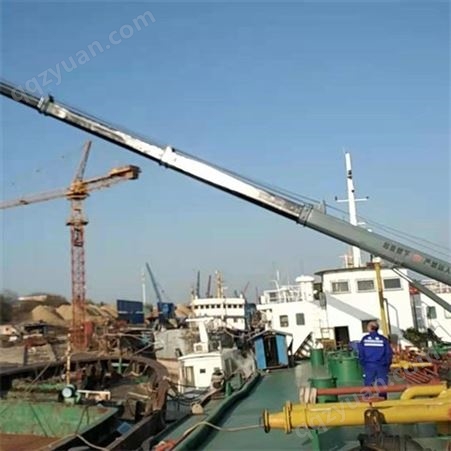港口码头装卸固定起重机  伸缩臂船吊定制 海上作业12吨吊机