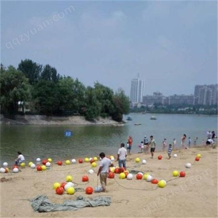 水库禁止游泳天蔚塑料彩色警示浮球尼龙绳串联警戒线浮球40公分