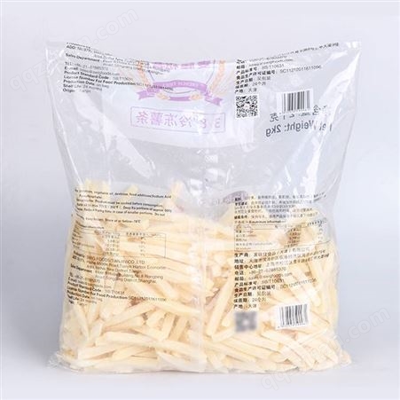 西安快餐小吃原料 麦穗3/8粗薯条 国产薯条商用半成品2kg*6袋