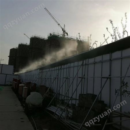监利建筑工地围挡喷淋雾化系统价格江陵工厂煤场围墙降尘喷雾设备除尘喷雾机厂家
