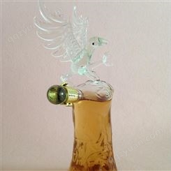 出口欧美  老鹰造型摆件  大鹏展翅醒酒器  吹制工艺酒瓶  异形玻璃瓶
