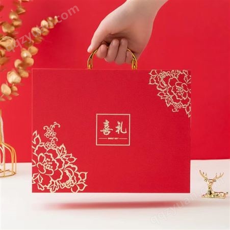 瑞翔 手提式礼品盒 精美中国风 红色喜庆 可定制 印刷LOGO