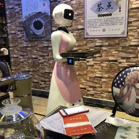 五丰餐厅机器人 协助服务员 云端智能送餐迎宾